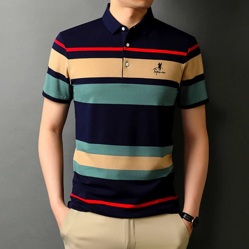 Camisa Polo Listrada NAVY - Loja Arantes