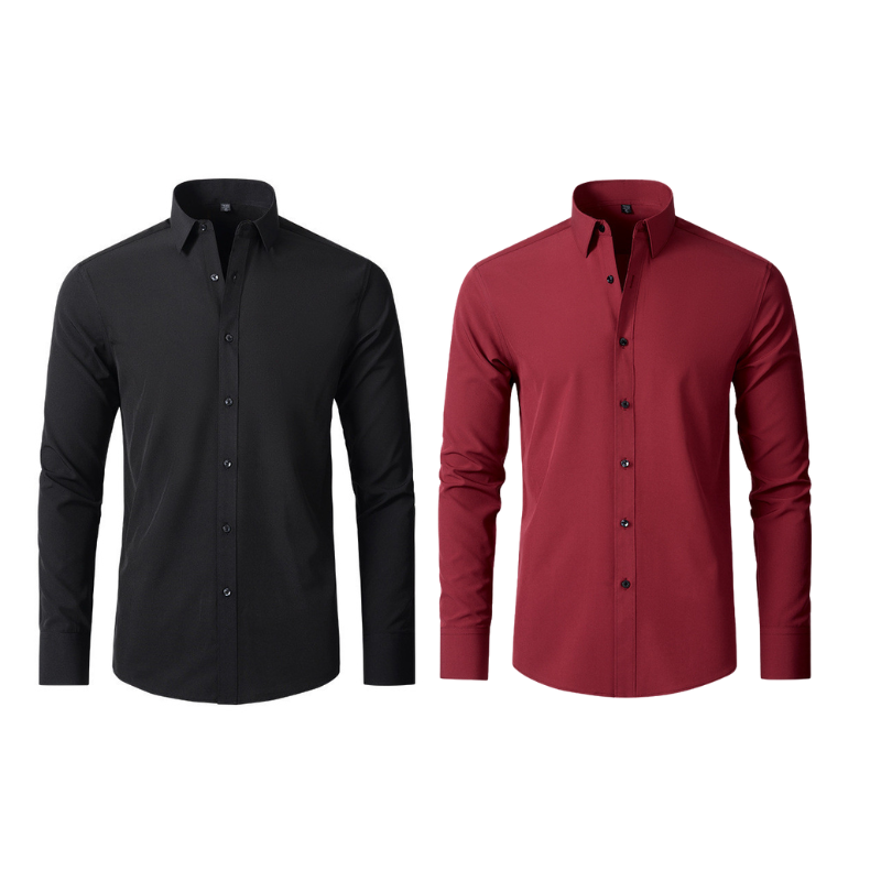 Compre 1 Leve 2 | Camisa Social Ultra Elastech Anti amassados + Relogio de Brinde