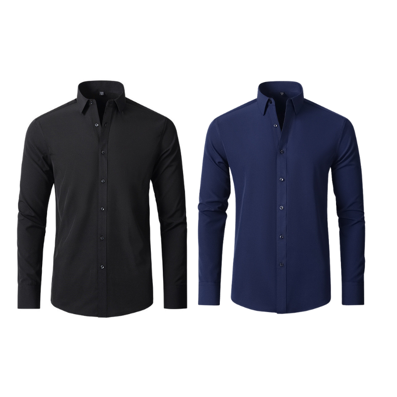 Compre 1 Leve 2 | Camisa Social Ultra Elastech Anti amassados + Relogio de Brinde