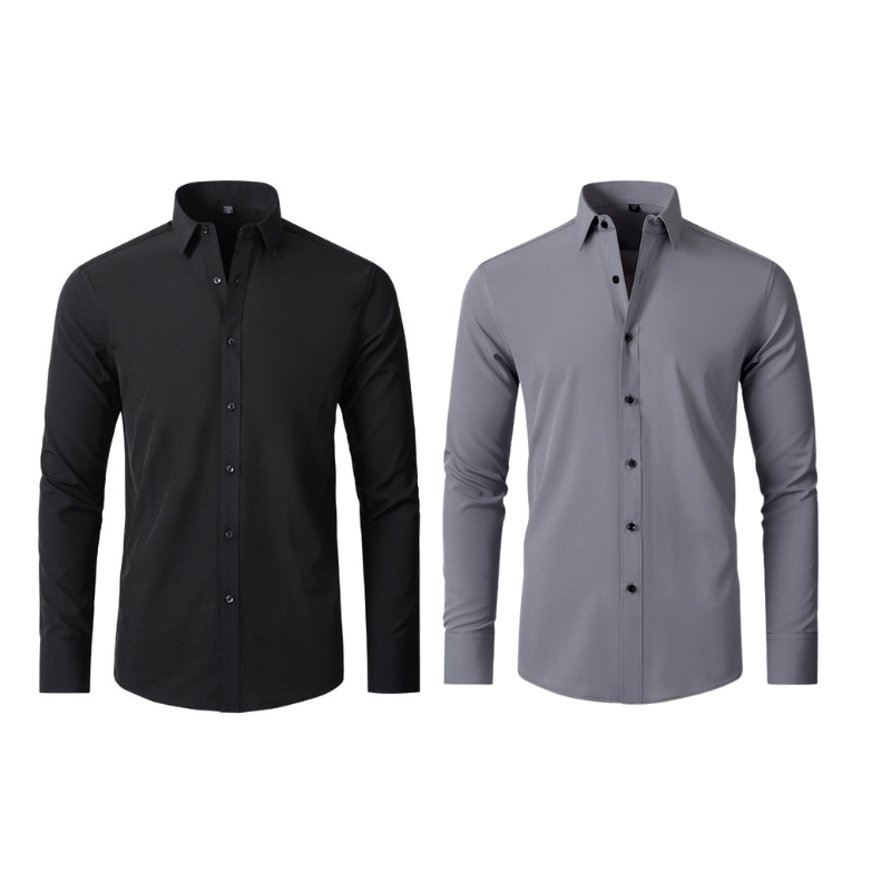 Compre 1 Leve 2 | Camisa Social Ultra Elastech Anti amassados + Relogio de Brinde