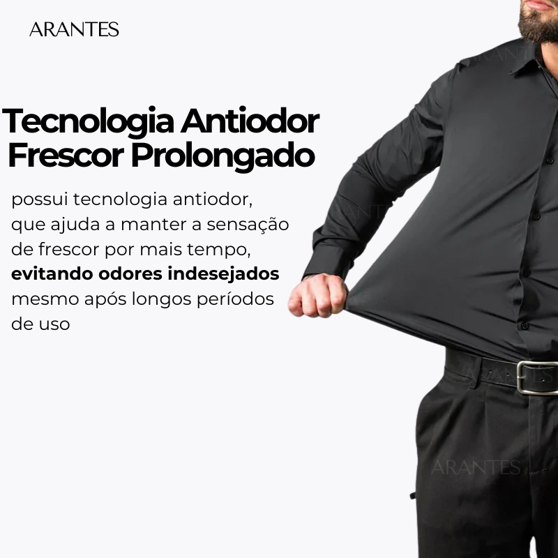 Compre 1 Leve 2 | Camisa Social Ultra Elastech Anti amassados + Relogio de Brinde