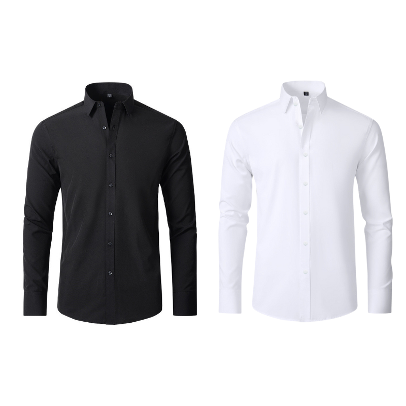 Compre 1 Leve 2 | Camisa Social Ultra Elastech Anti amassados + Relogio de Brinde