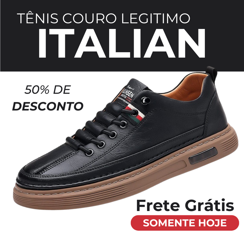 Tênis Casual Italian™ - de couro Legitimo - Loja Arantes